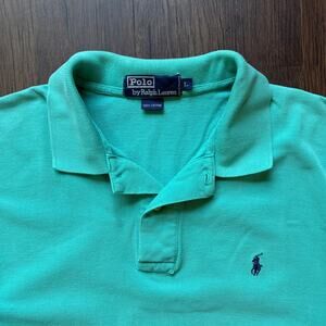 Polo by Ralph Lauren Classic Cotton Polo Shirt Aqua Green Size Large